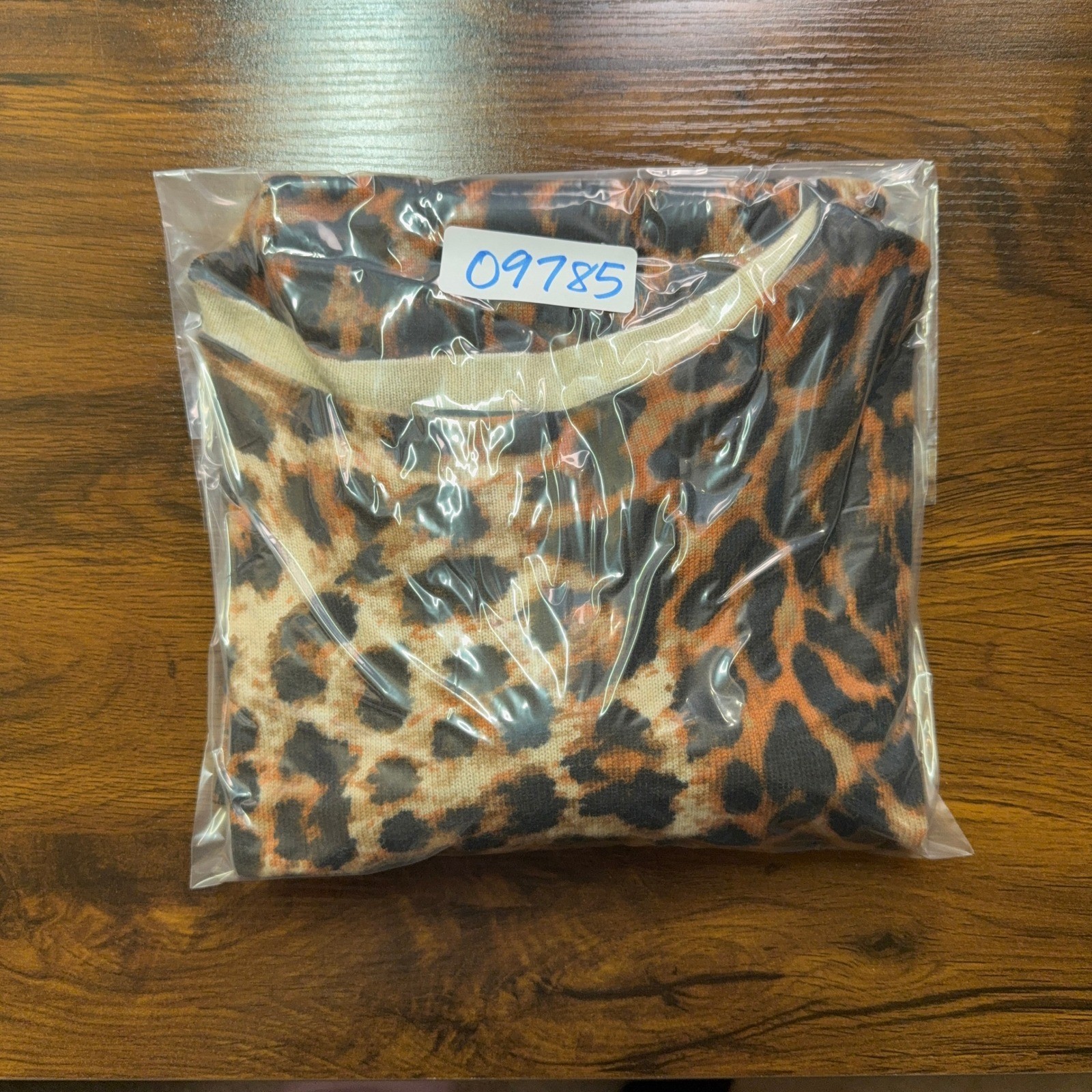 Talbots Sweater Womens 3X Brown Leopard Print Pure Cashmere Pullover