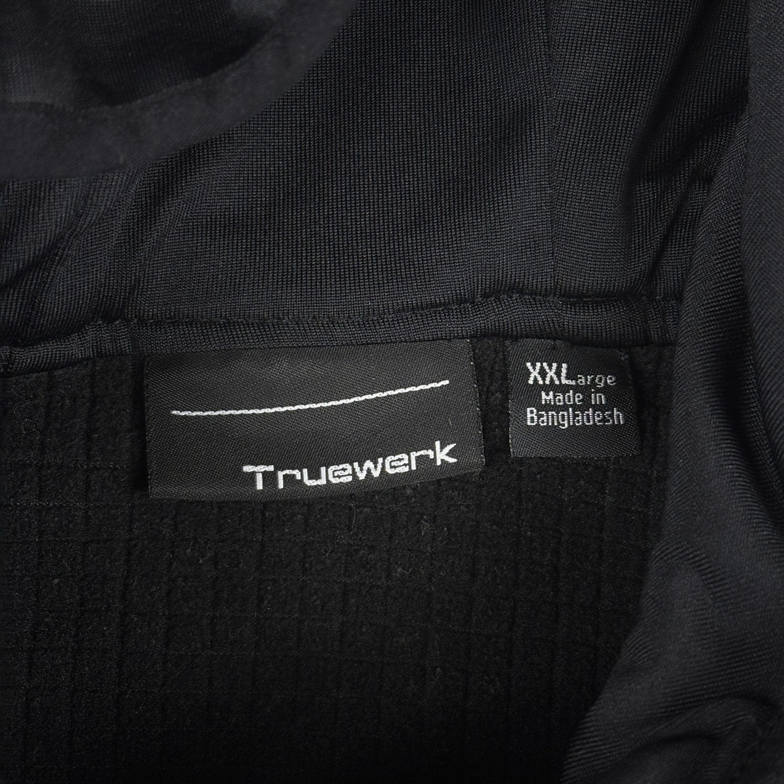 Truewerk Grid Hoodie Mens 2XL Black Full Zip Thermal Workwear Performance