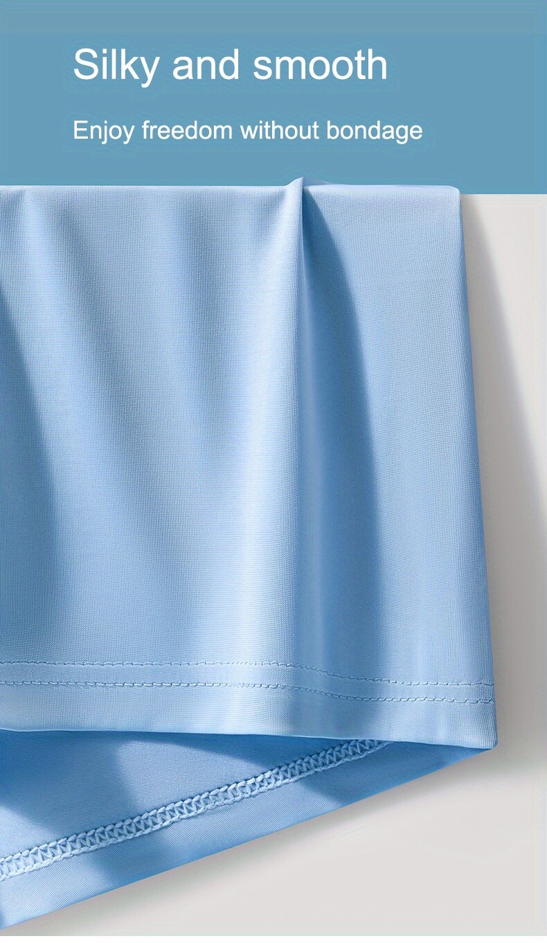 4pcs Men’s Ice Silk Cool Underwear, Sexy Ultra-thin Antibacterial Boxers Briefs