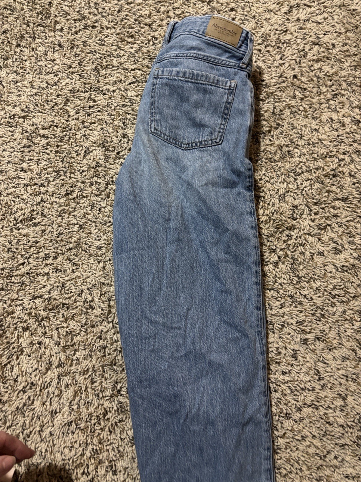 Abercrombie Kids Girls Blue Denim Wide-Leg Jeans 11/12 Embroidered Bow