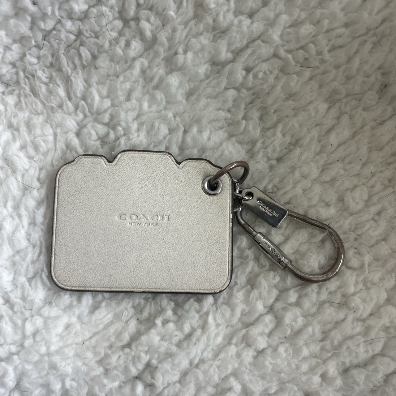 Coach camera leather keychain with carabiner