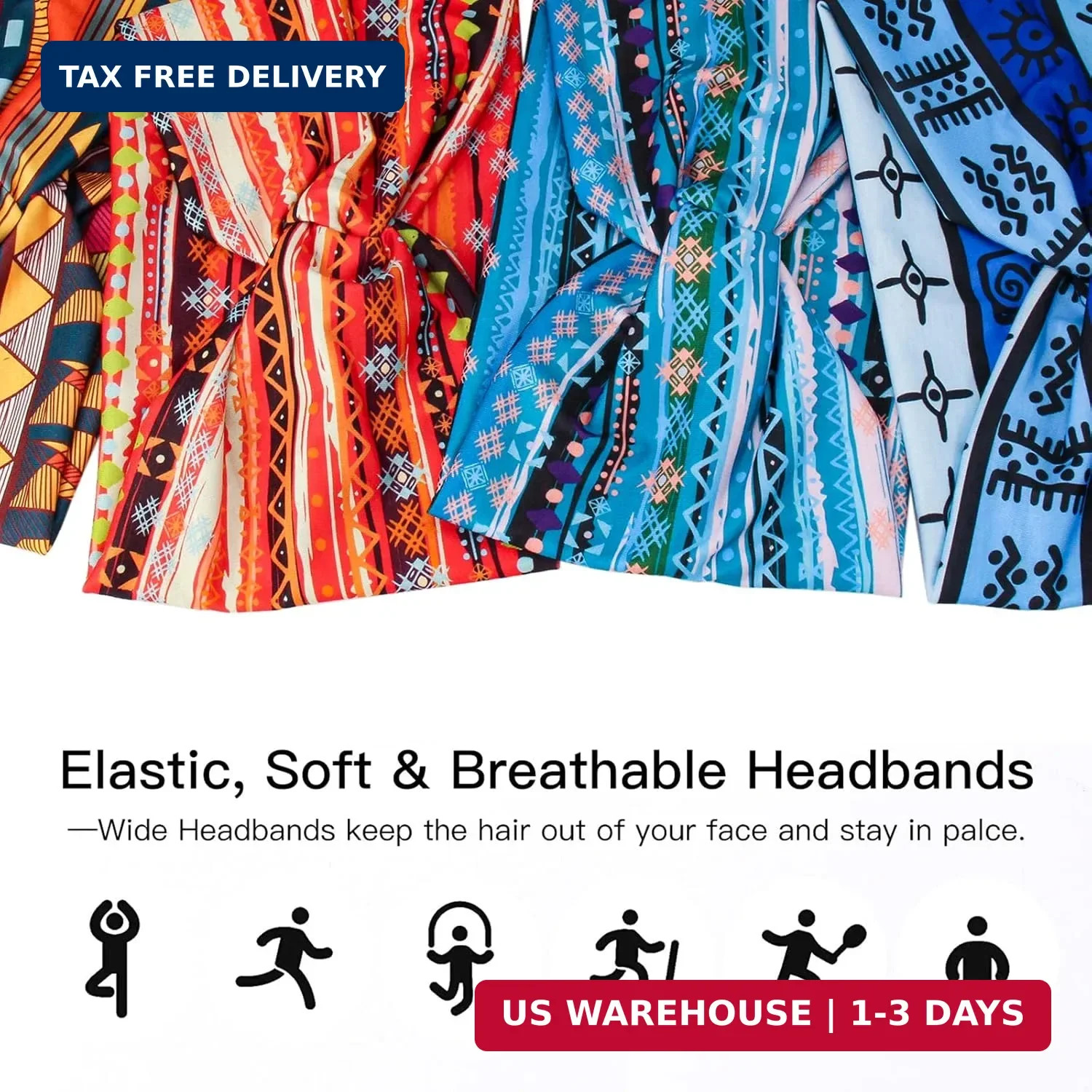Wide African Headbands for Women Boho Twist Head Bands Elastic Turban Headwraps