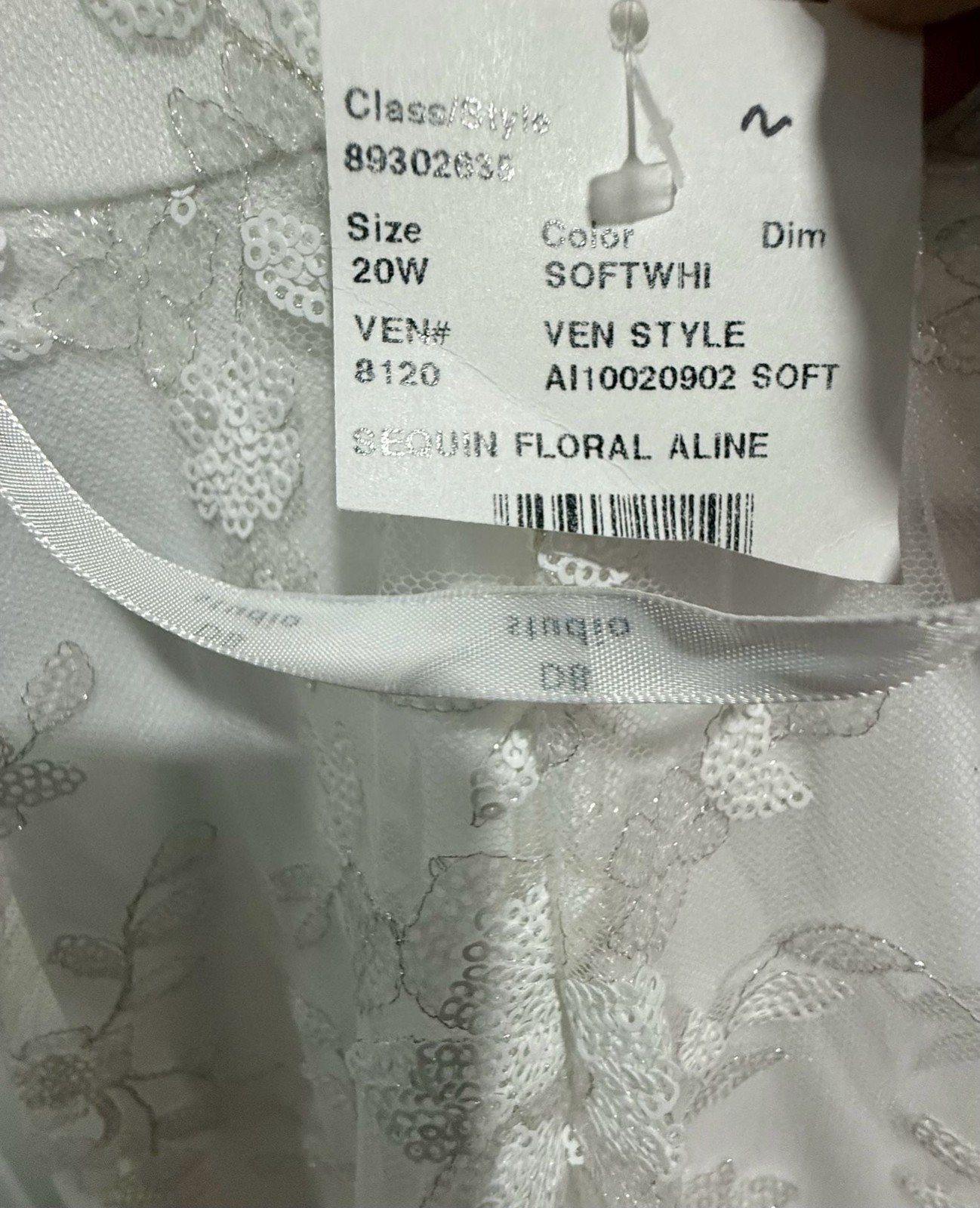 DB Studio Sequin Floral A-Line Wedding Dress