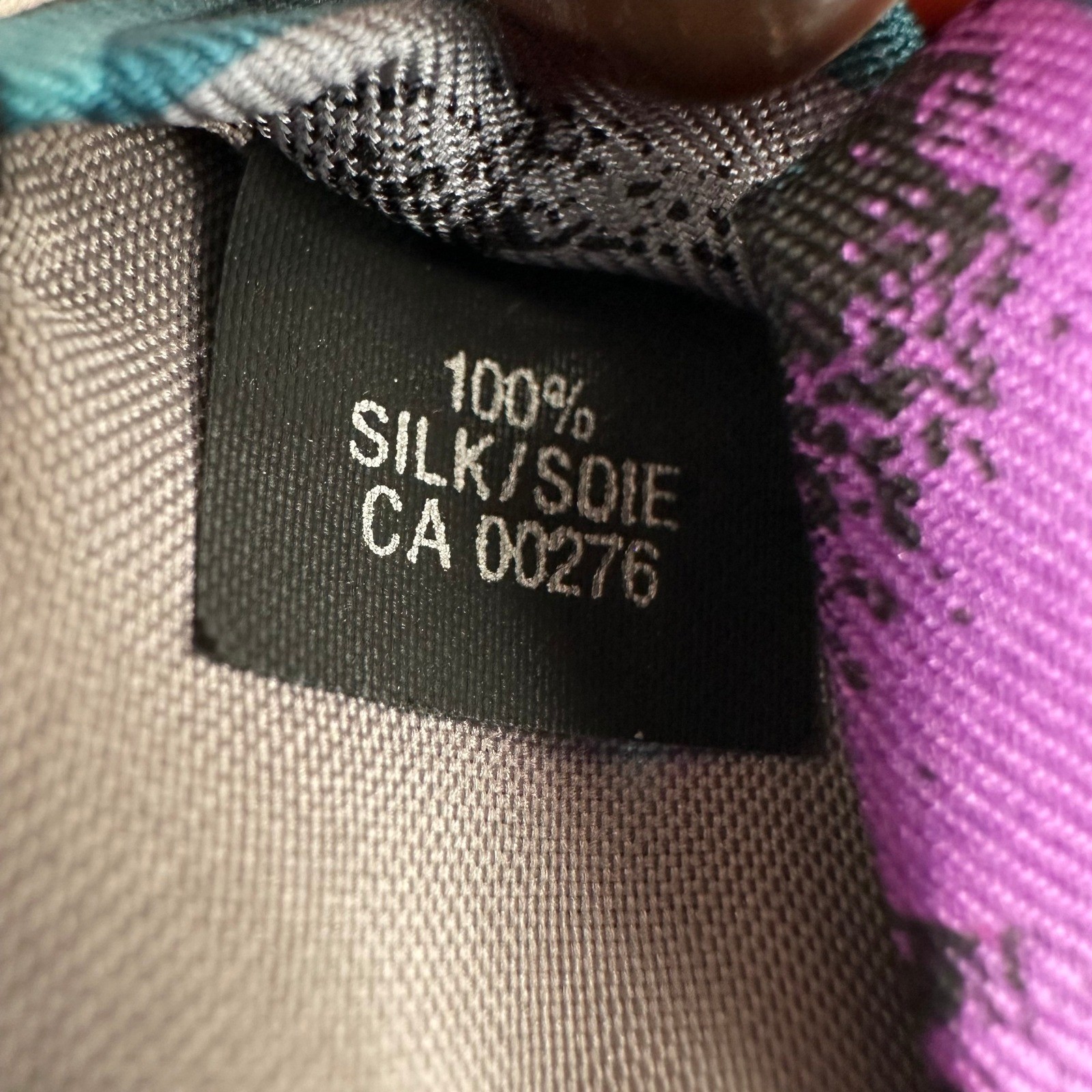 Vintage Chaps Ralph Lauren Mens 100% Silk Tie Abstract Swirl Purple Teal Gray