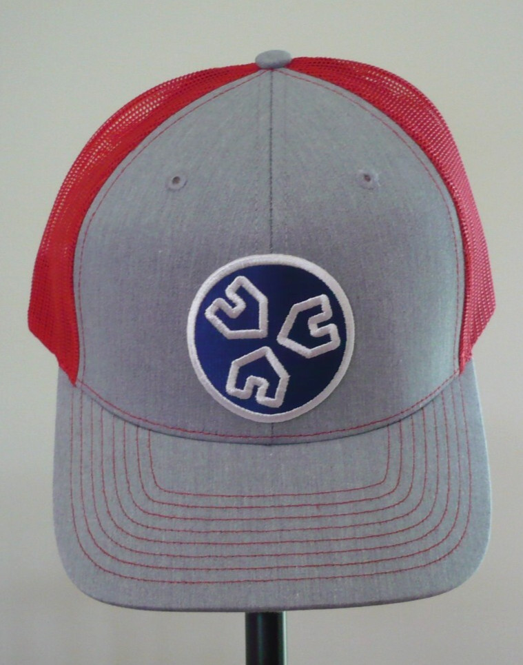 Unique Trucker Snapback Hat Cap Richardson 112 Red Grey Blue Logo Patch Mesh