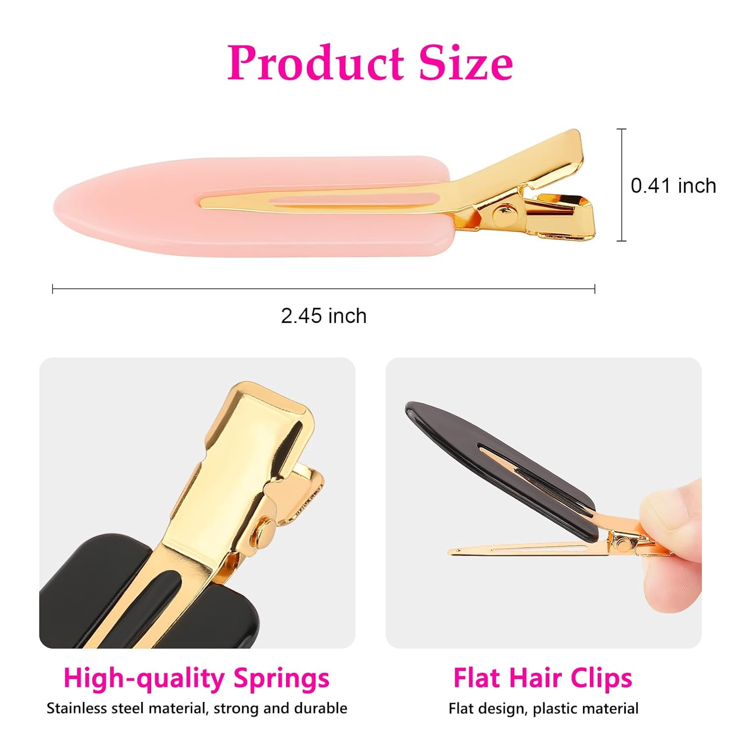 6 Pcs Creaseless Hair Clips No Ben No Crease Hair Clip Makeup Clips for Women an