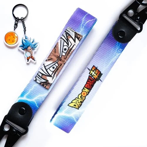 Dragonball Super Goku Ultra Instinct Keychain & Wrist Strap Bundle