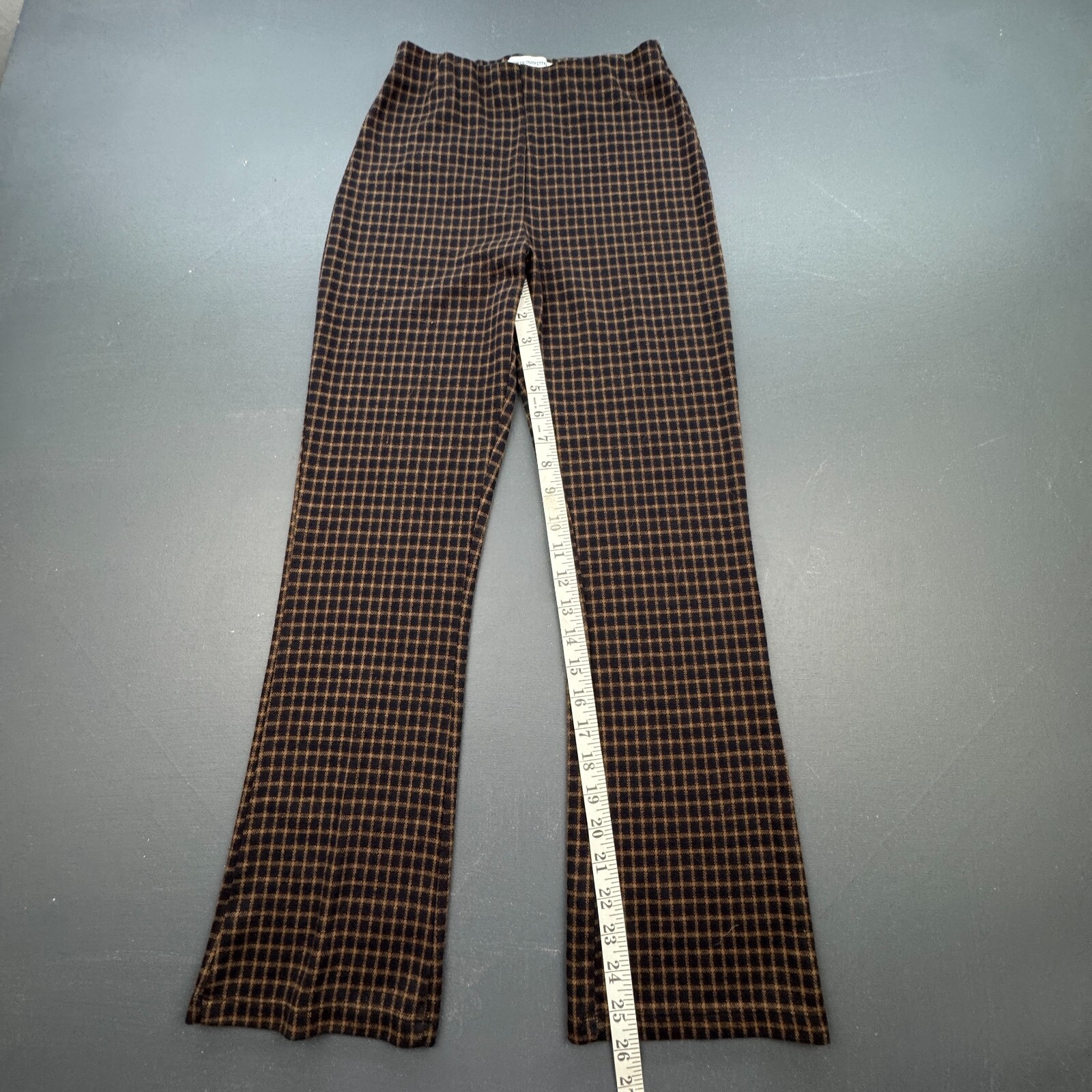 Urban Outfitters Pants Women’s Small Brown Black Checkered Stretch Retro Flare