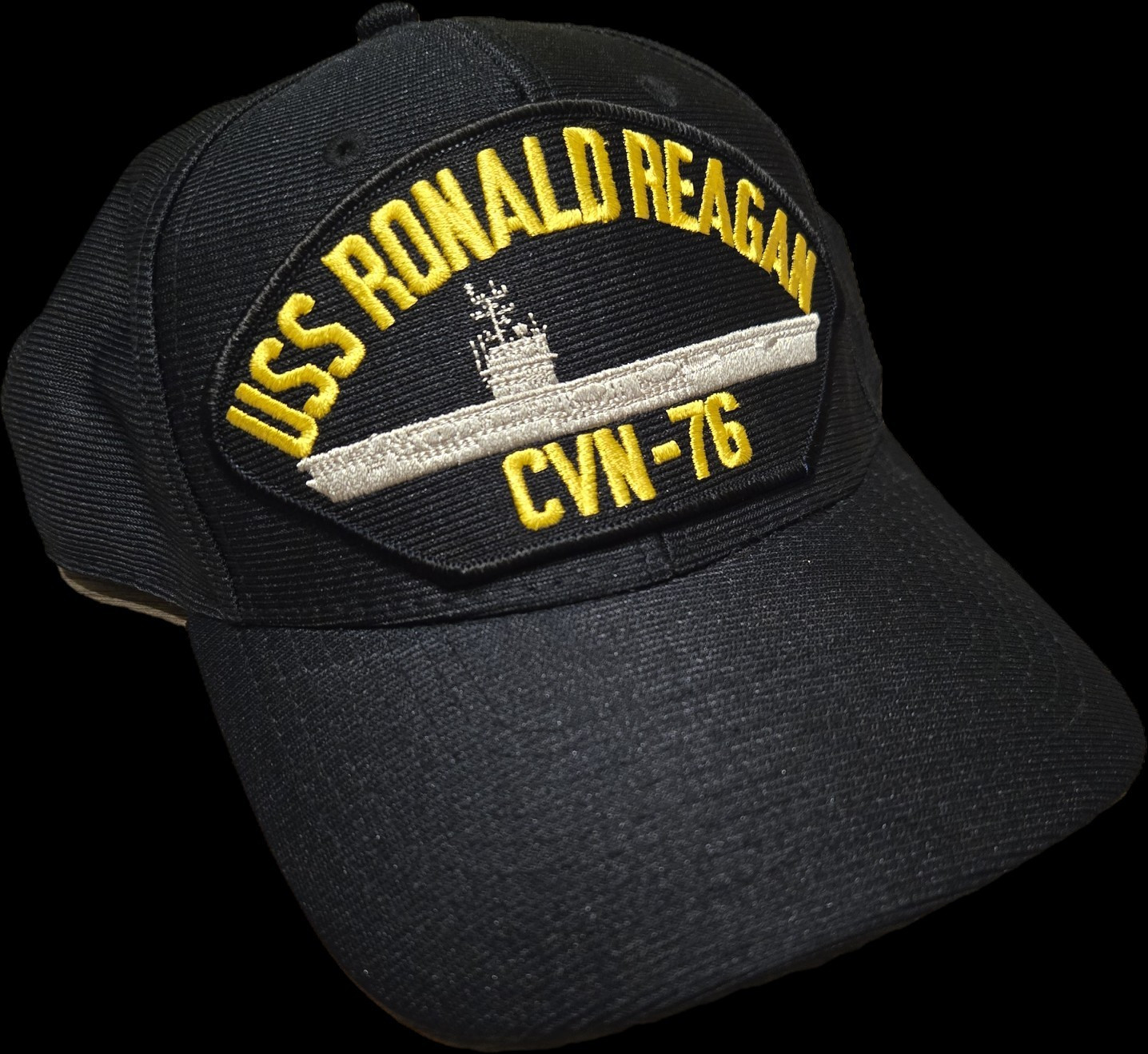 Eagle Crest USS Ronald Reagan CVN-76 Black Adjustable Baseball Cap, One Size