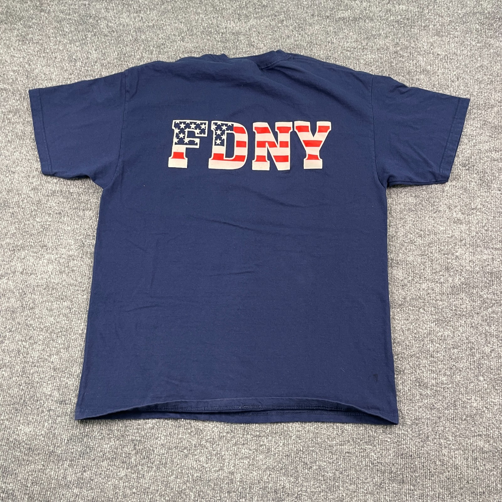 Vintage 2001 FDNY World Trade Center 9/11 Shirt Large 22×27 Blue