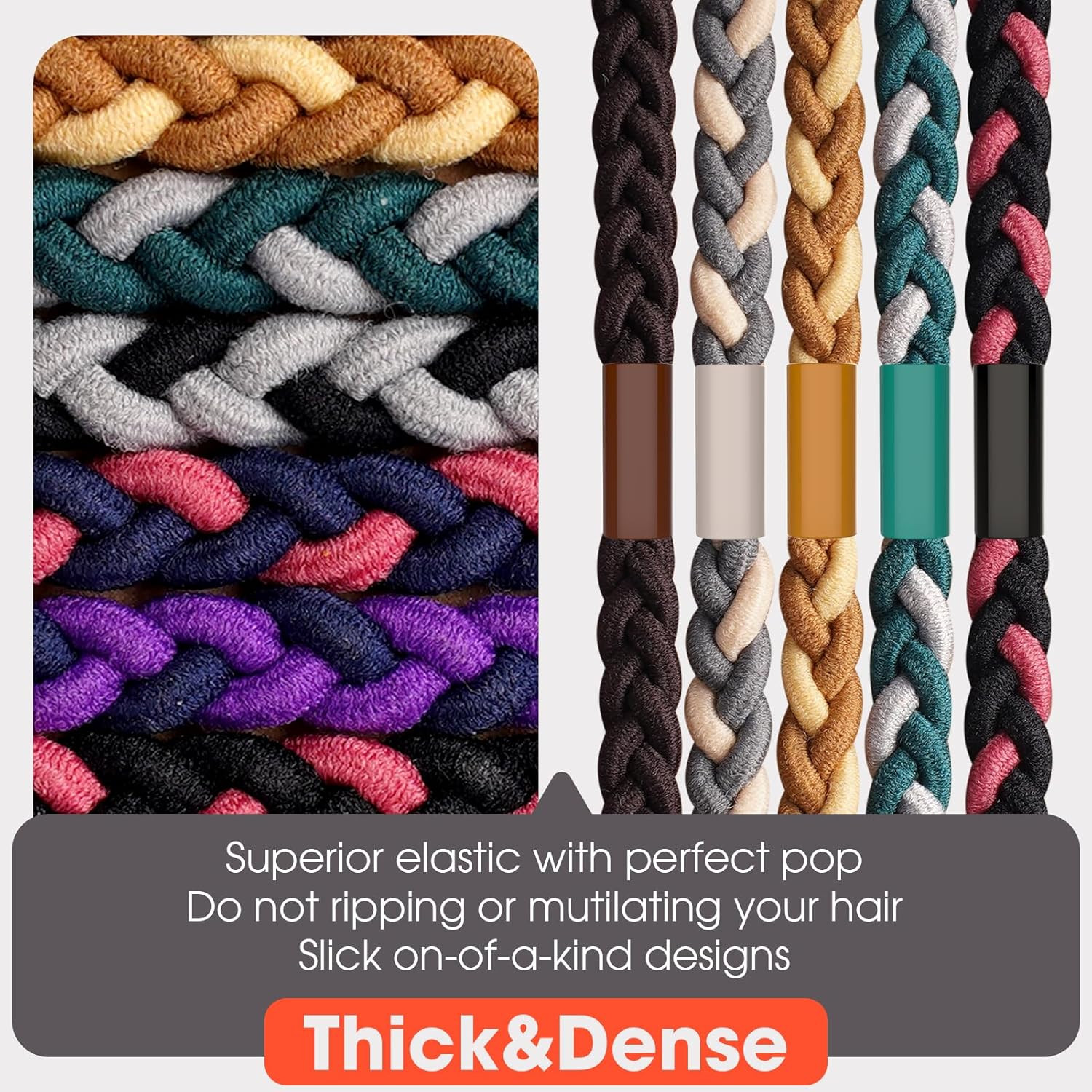 10Pcs Braided Hair Ties for Thick, Curly Hair – No Crease Coils for Men’S Buns &