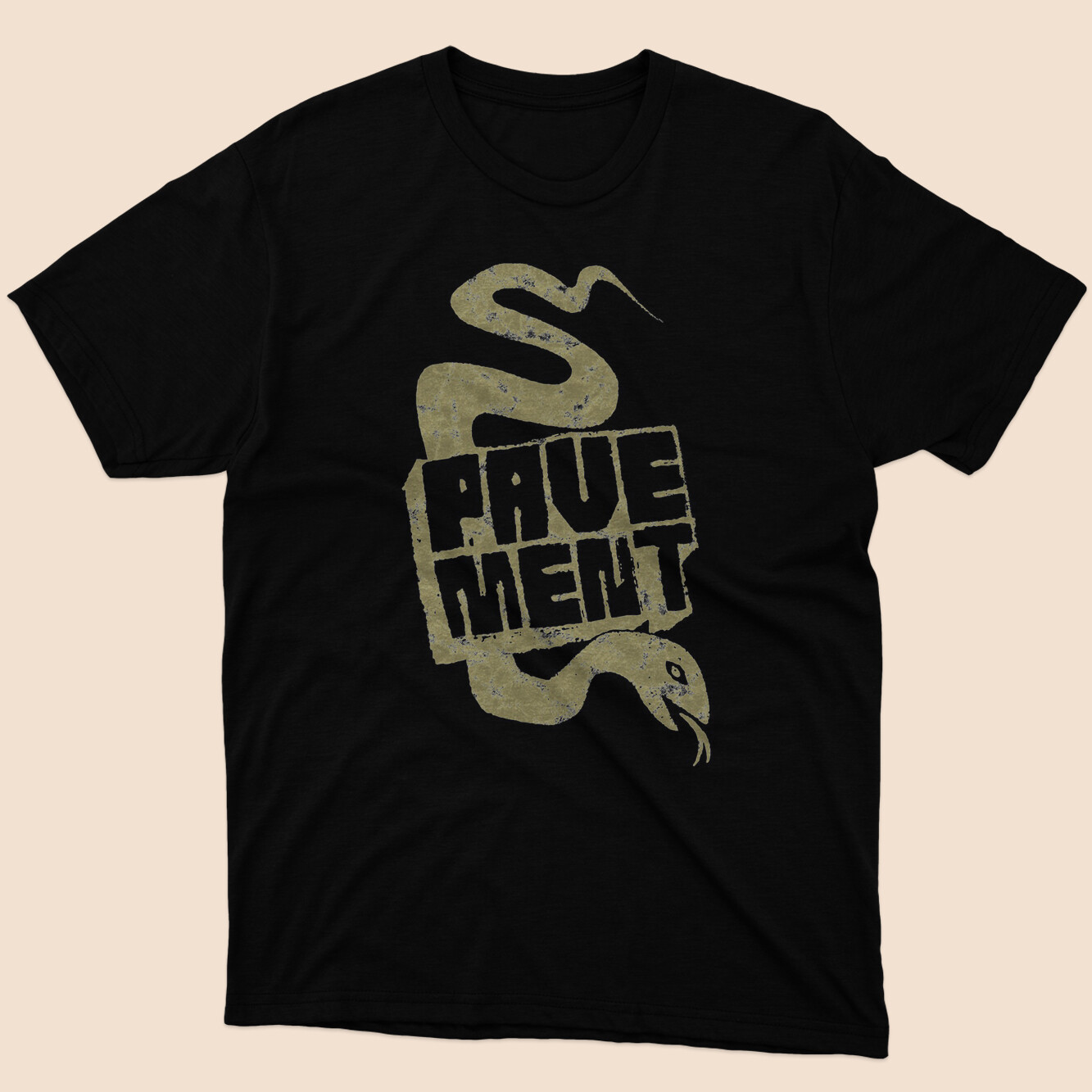 Pavement Snake Classic T-shirt Black Size S to 5XL