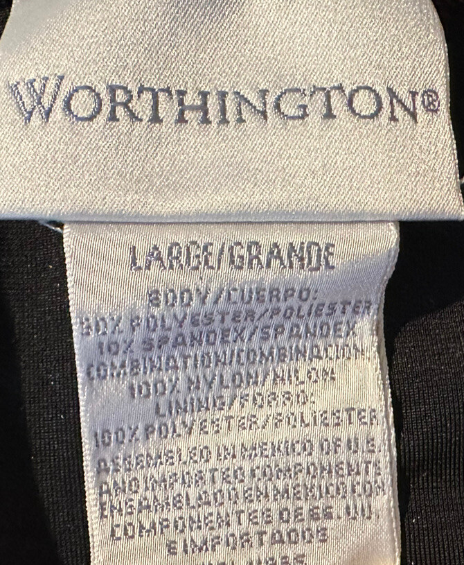 Worthington Womens Mesh and Velvet Stretch Top pSz L pre-owned