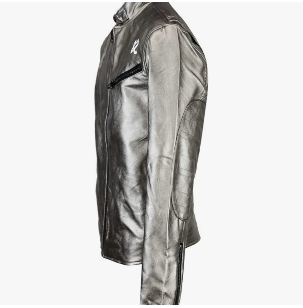 CREATE 2MRW 82 C’Est La Vie Men’s Faux Leather Biker Jacket Black Silver SZ XL