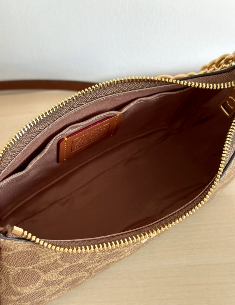 Coach Teri Shoulder Bag In Signature Canvas Gold /Brown CV933 NEW FAST FREE SHIP