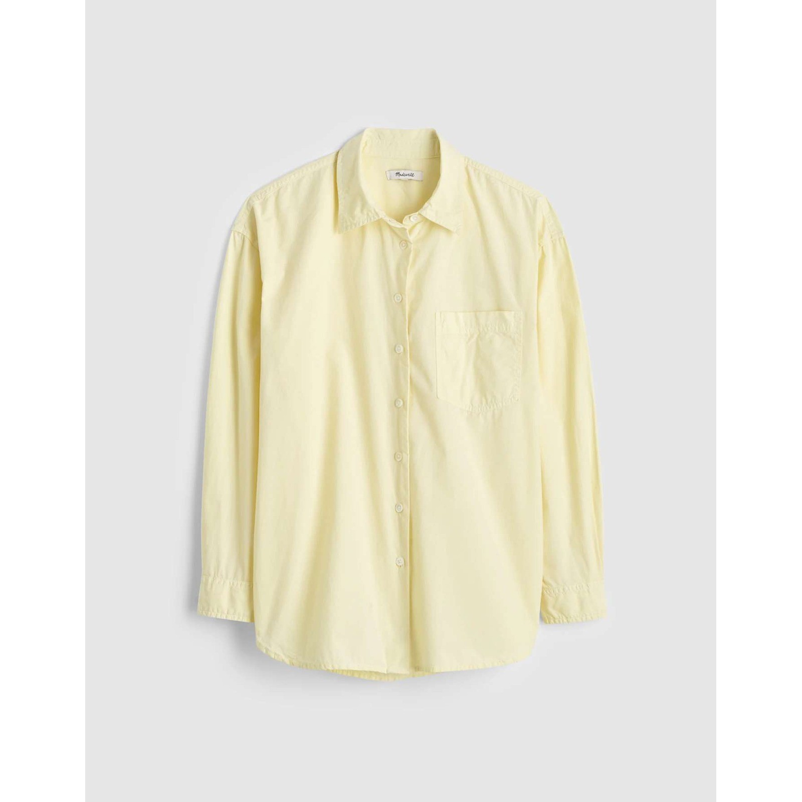 NWT Madewell The Easy Shirt in Poplin Sheer Pineapple Yellow Large