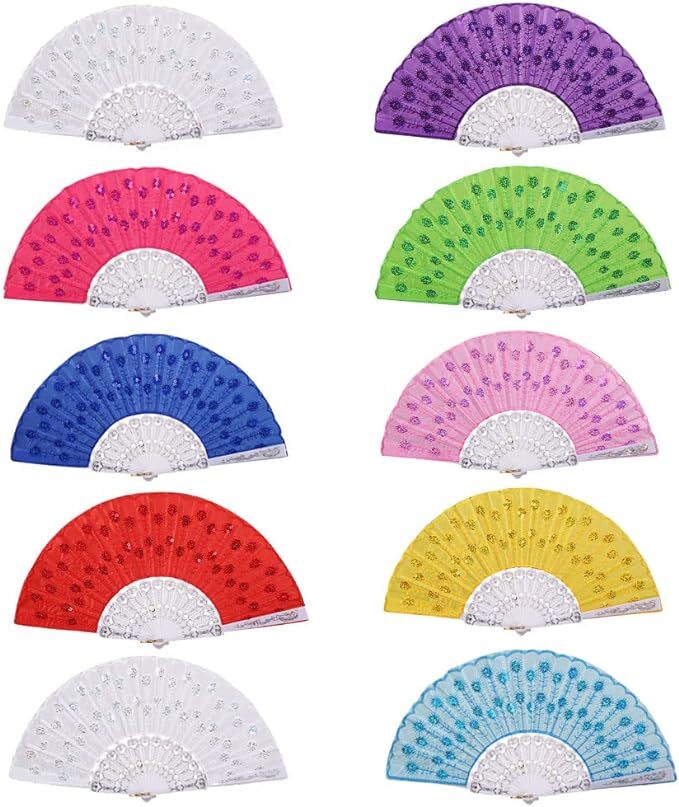 12pc Wholesale Lot Wedding Party Favor Gift Spanish Party Dance Summer Hand Fan