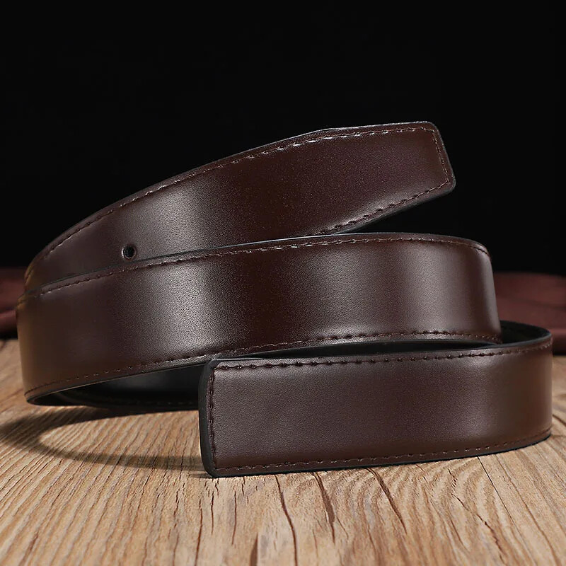 2.8/3.0/3.3/3.5/3.8cm Double-sided Genuine Leather Belt No Buckle Cowskin Belt