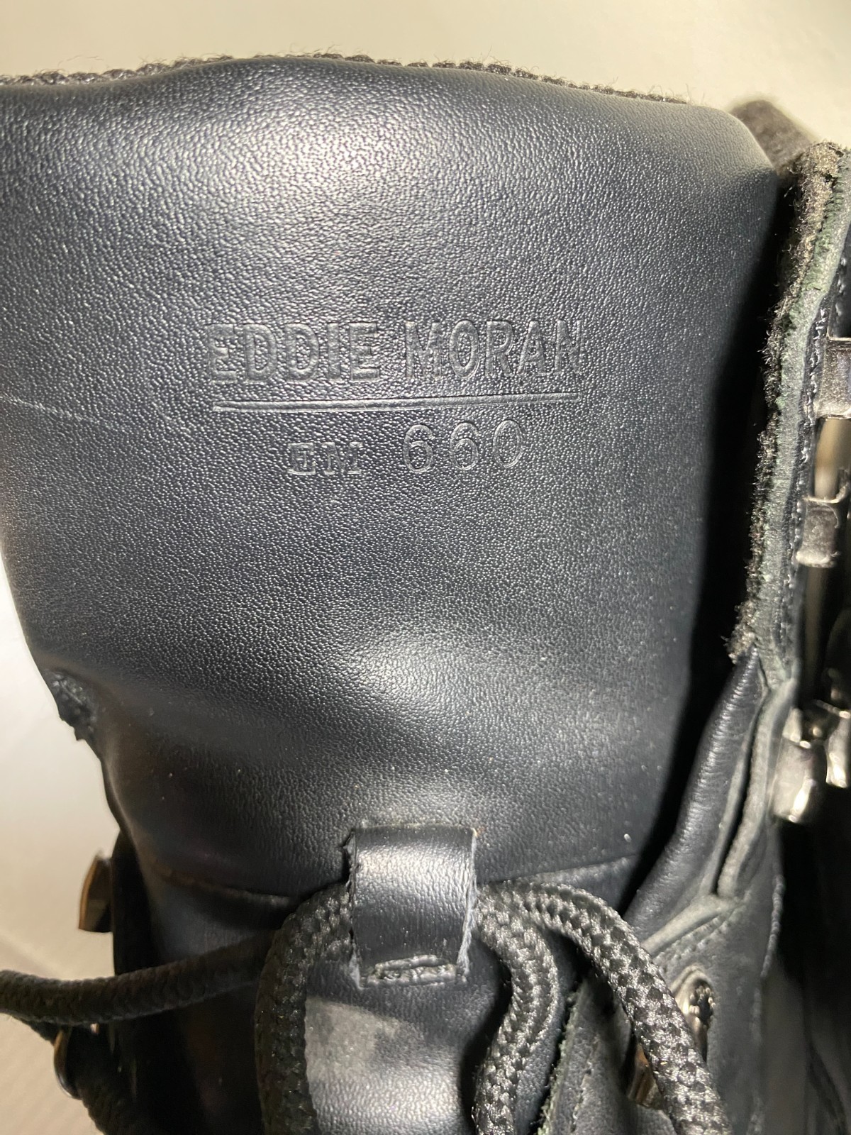 Eddie Moran Work Boots Black Mens Size 14M Chevron Orange Sole Slip Resistant