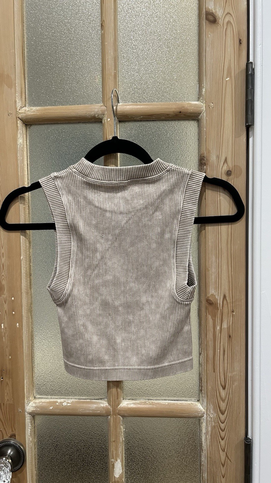 Zenana Ribbed Crop Tank Ash Mocha Size Large /XLarge