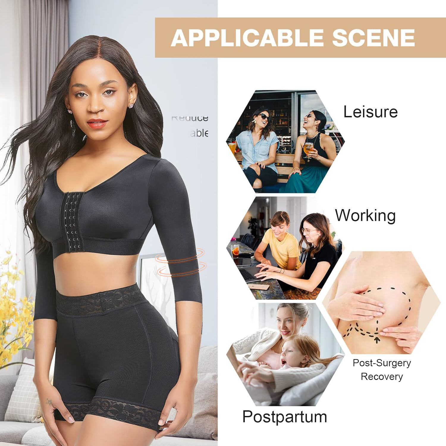 Arm Shaper for Women Post Surgery Compression Sleeves Slimming Faja Arm Lipo Top