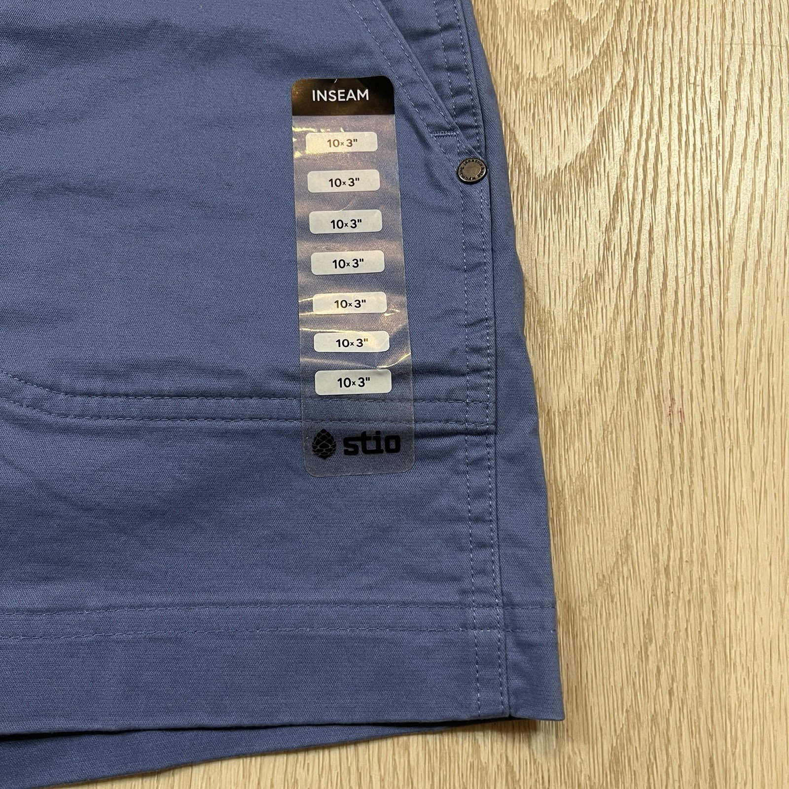 NWT Stio Women’s 10 Rivet Twill Shorts 3″ Inseam Cotton Slate Blue Flat Front