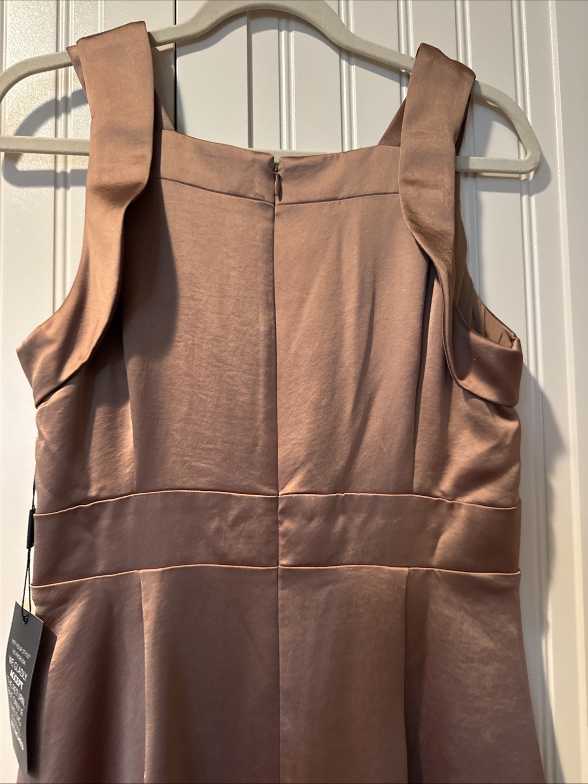 WHBM White House Black Market Metallic Gold Bronze Satin Gown Dress Sz 8 NWT