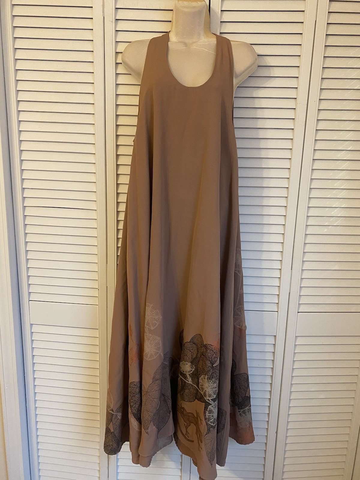Womens Sleeveless Maxi Dress Abstract Layered Lagenlook Art Teacher Minimalist