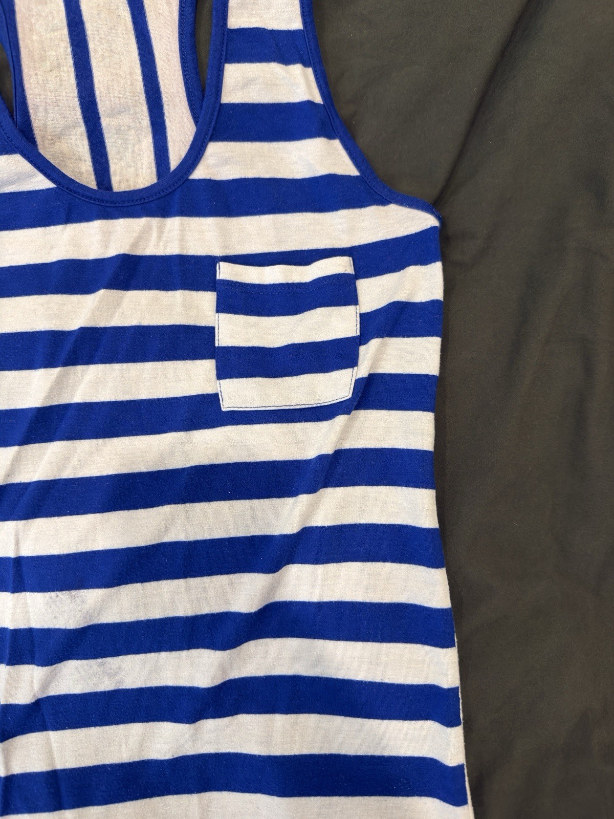 Women’s Blue And White Tank Top Size M Medium In Great Condition