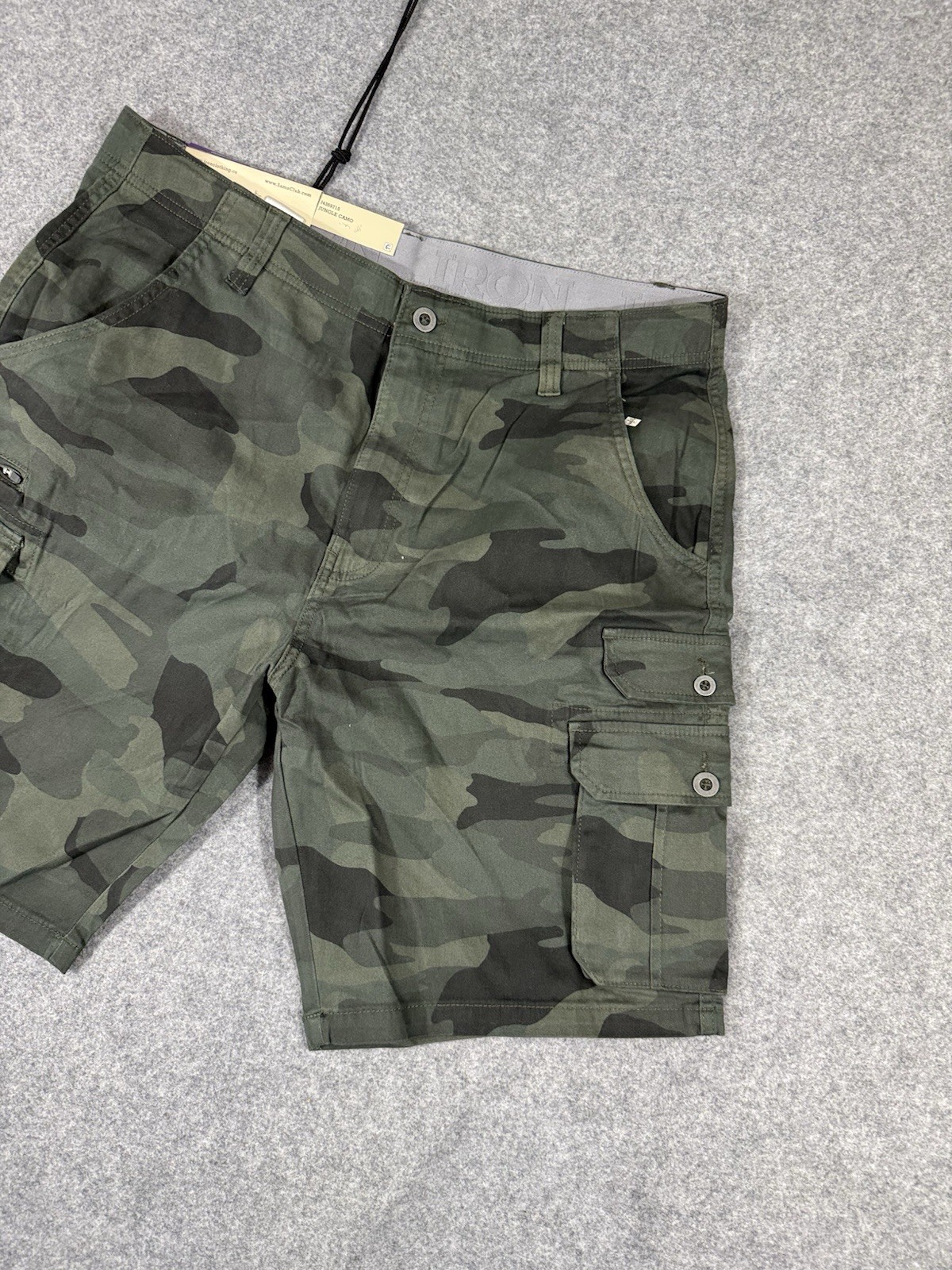 Iron Co Jungle Camo Cargo Shorts Men Size 36X10 Green Camouflage Stretch NWT