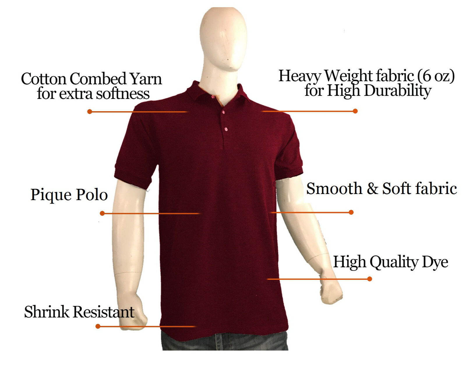 Styllion Big and Tall – Men’s Pique Polo Shirts – Heavy Weight – Collar – PQSS