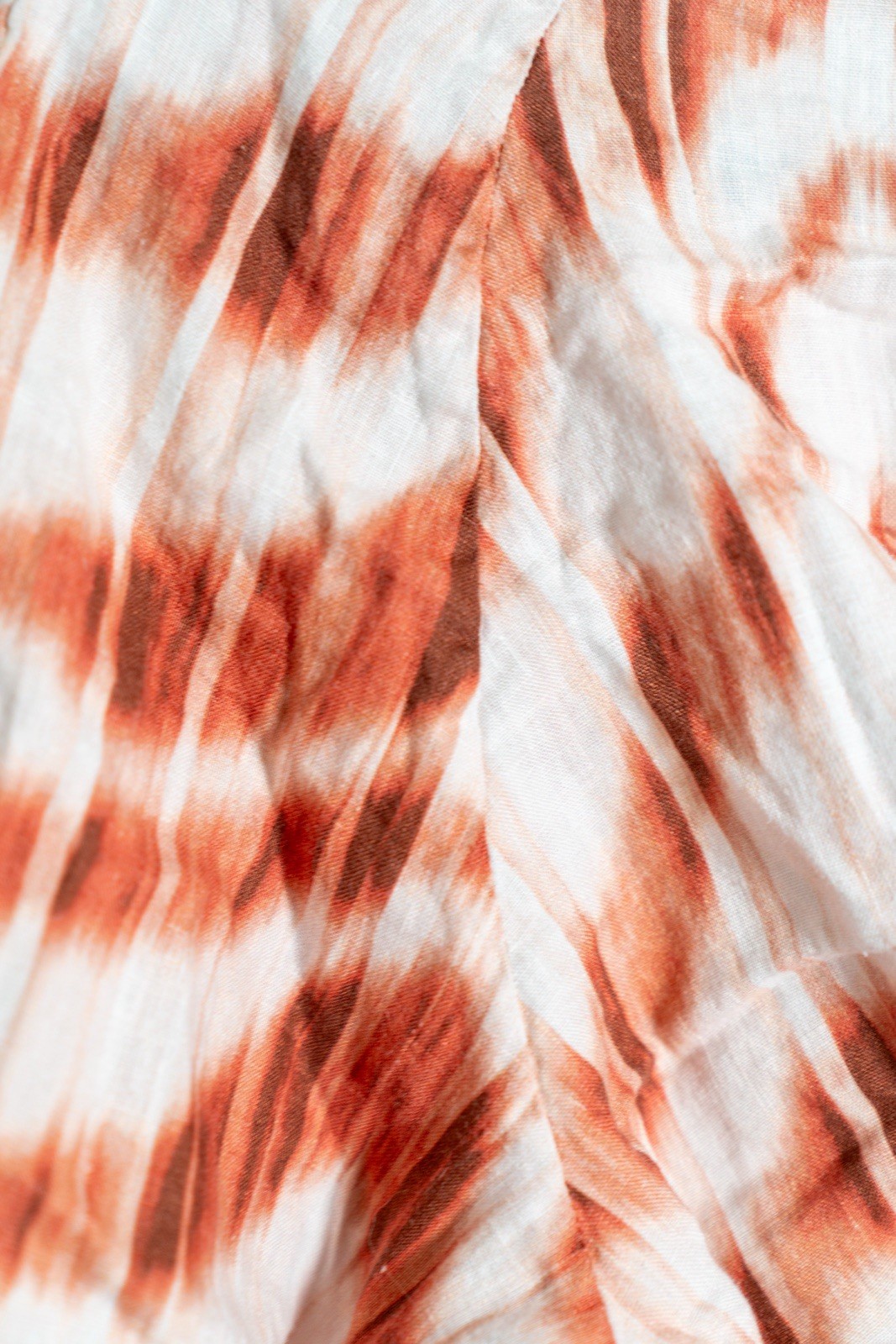 Banana Republic Women’s M White Orange Abstract Wrap Tie V-Neck 3/4 Puff Blouse