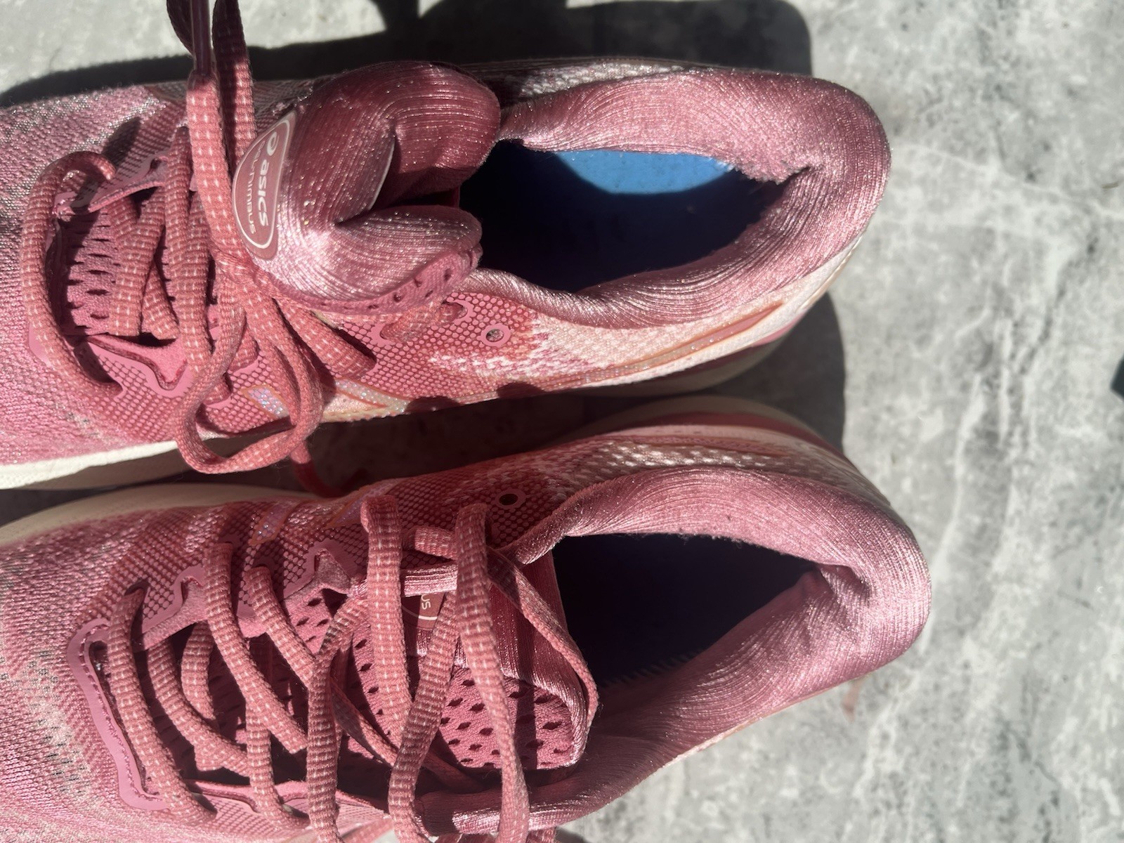 ASICS Women’s Pink Lace-Up Low Top Running Sneakers Synthetic/Rubber Pre-Owned