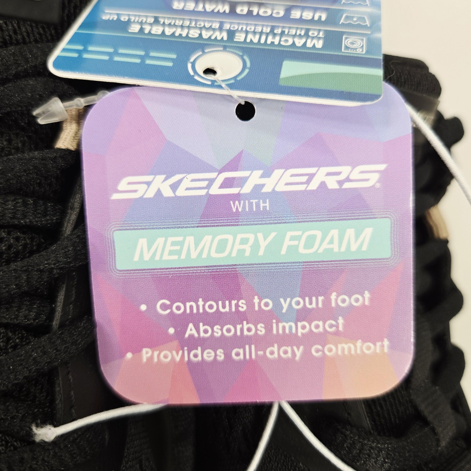 Skechers Swift Fit Shoes Womens 6.5 Black Memory Foam Machine Washable Sneakers