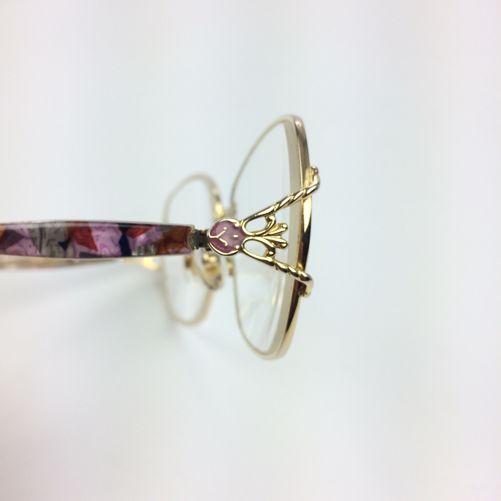 Vtg Silver Dollar Eyeglasses Plastic & Metal Jessica Gold RX Frames 51/12/121mm