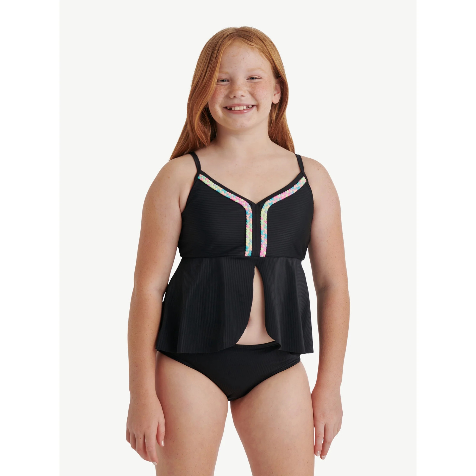 Justice Girls 2 piece Black Tankini Swimsuit Many size New