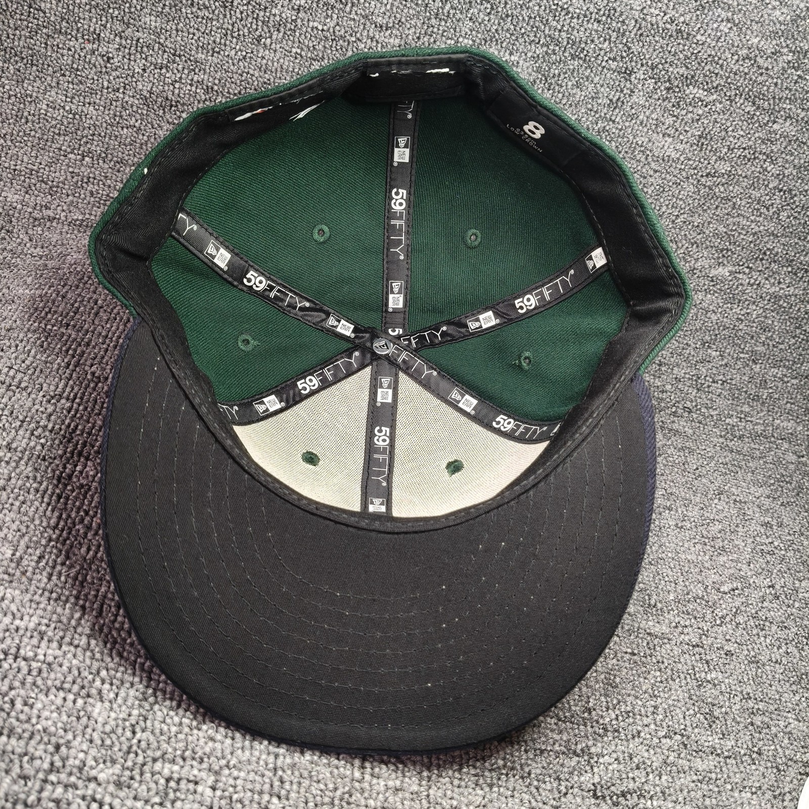 New Era Minor League 59FIFTY Fitted Green Navy Size 8 Baseball Hat