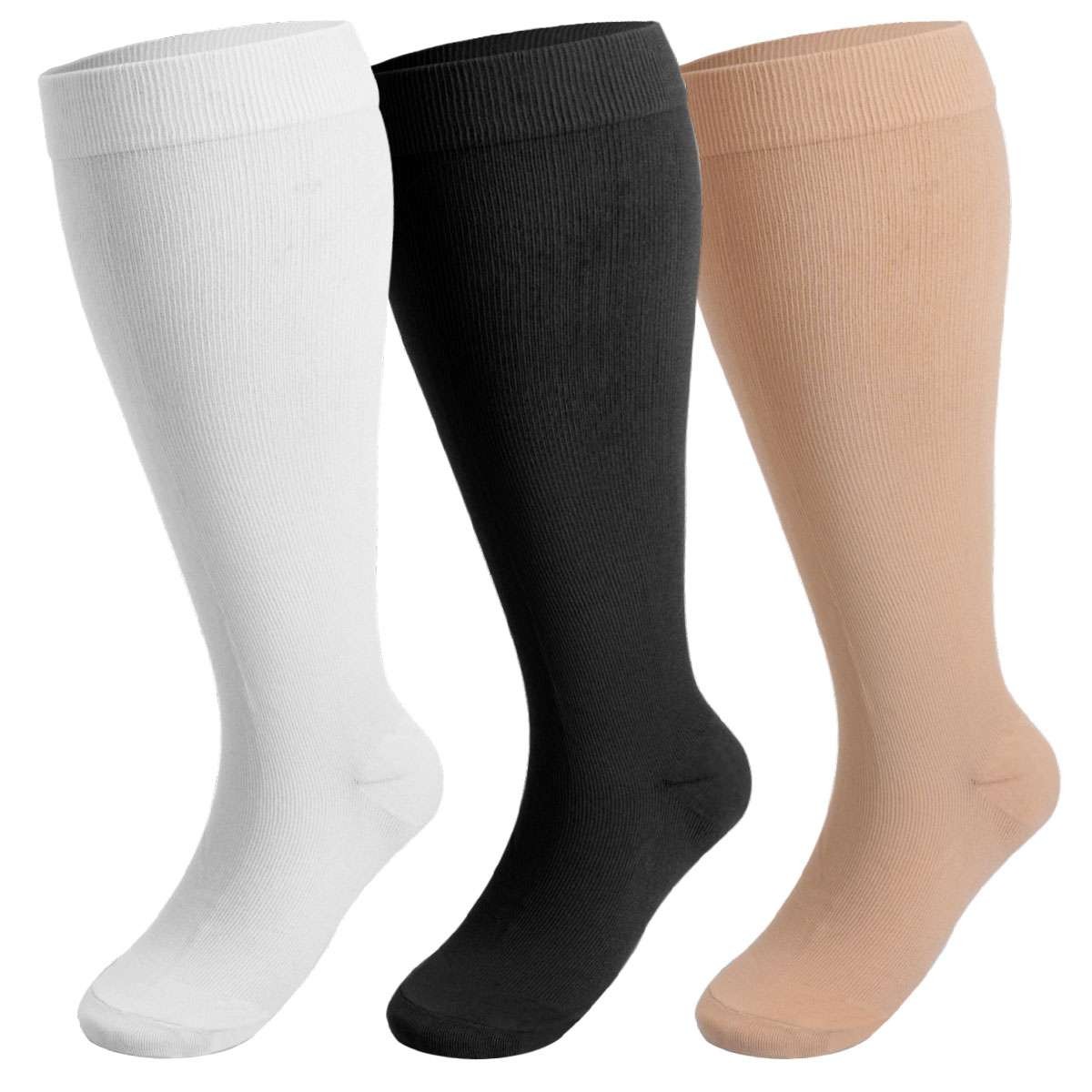 S-4XL Compression Socks 20-30 mmHg Medical Knee High For Women & Men Circulation