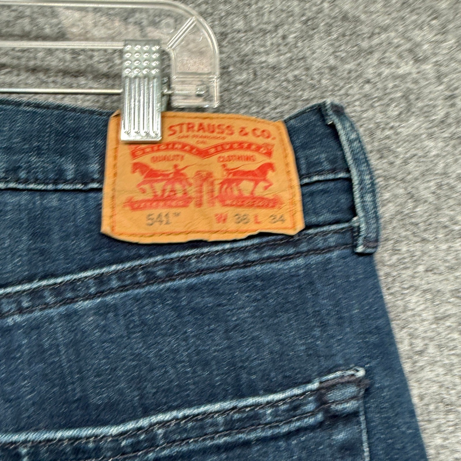 Levis 541 All Seasons Tech Jeans Mens 38×34 Blue Athletic Taper Stretch Denim