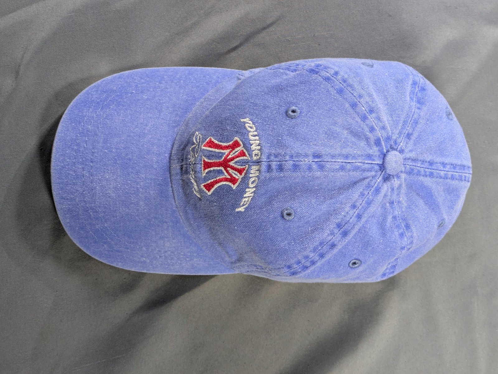 Young Money Racing Hat Strap Back Mens Denim Y2K Blue Cotton Lil Wayne Chambray
