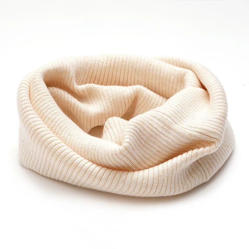 Wool Knitted Ring Scarf for Women Winter Soft Warm Cashmere Solid Neck Warmer Au