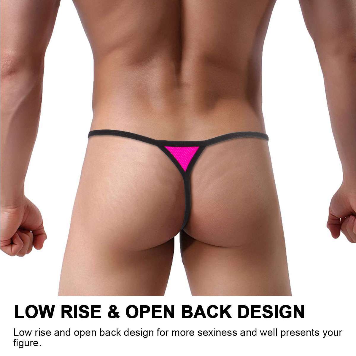 1-3Pcs Sexy Mens T-Back G-string Thong Bikini Underwear Mesh Sheer Pouch Thongs