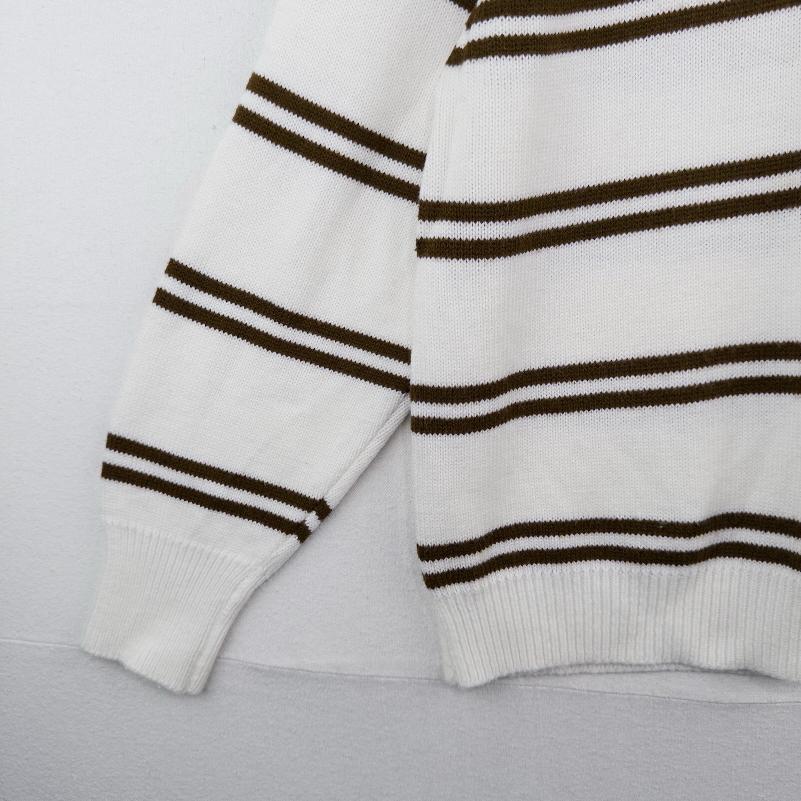 60’s Vtg Donegal Estate Mens L Orlon Acrylic Knit Polo Sweater Loop Collar Cream