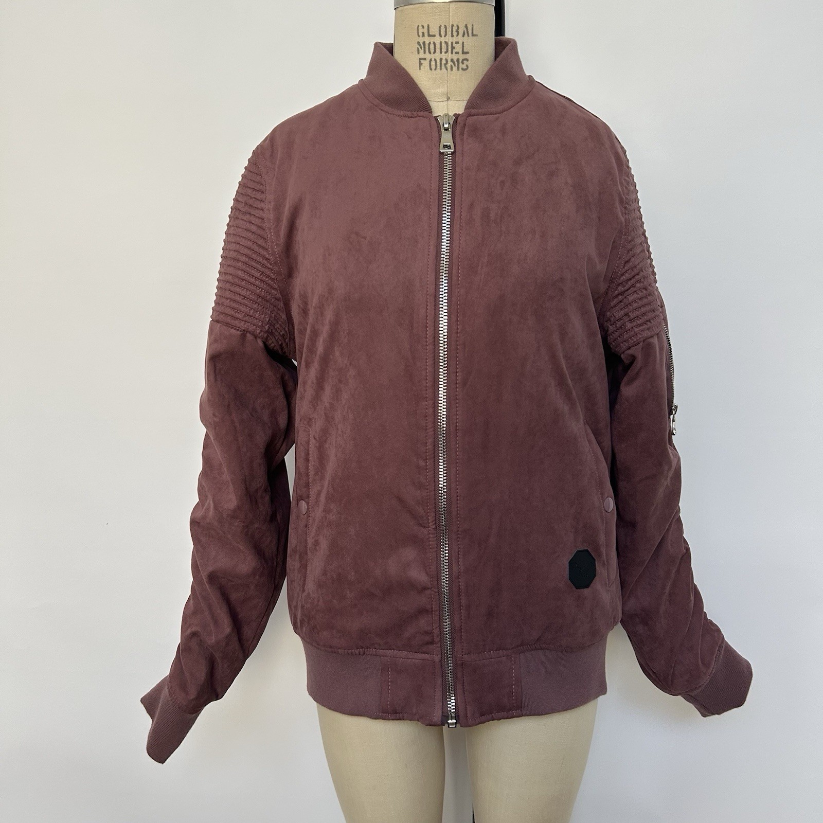 Project X Paris Burgundy faux Suede Bomber Jacket#bomber #suede