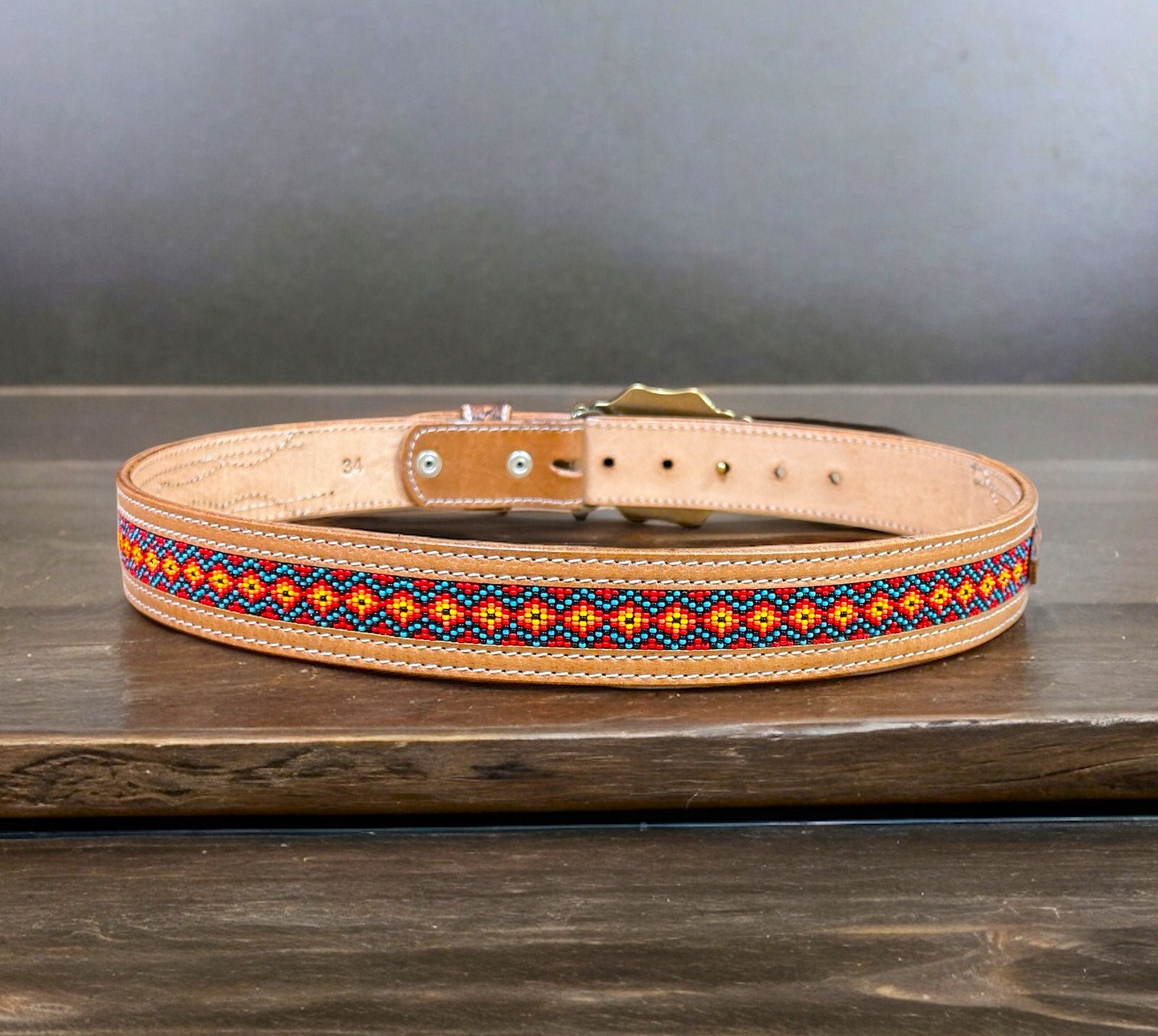 Western Belt Handmade Embossed Full Grain Leather Heavy Duty With Removal Buckle
