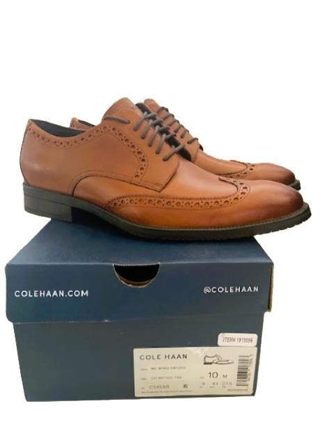 Cole Haan ME Wing Oxford Men’s British Tan Leather Almond Toe Dress Shoes
