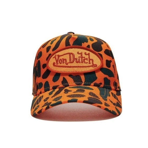 NWT Von Dutch Hat Orange Camo Trucker Embroidered Snapback Cap