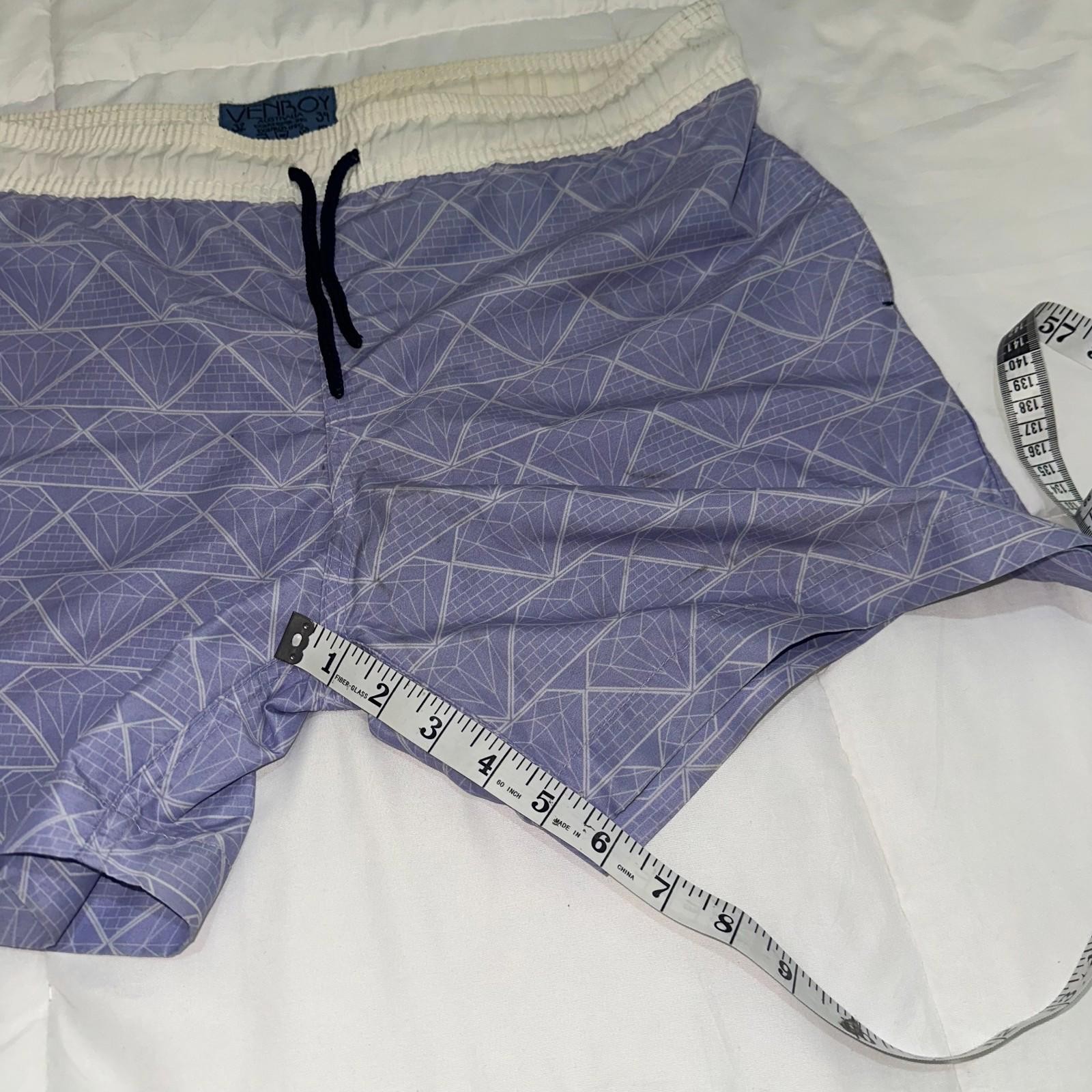 Venroy Sydney Poly Nylon Mesh Lining Purple Drawcord Swim Trunks 32/34 Mens M