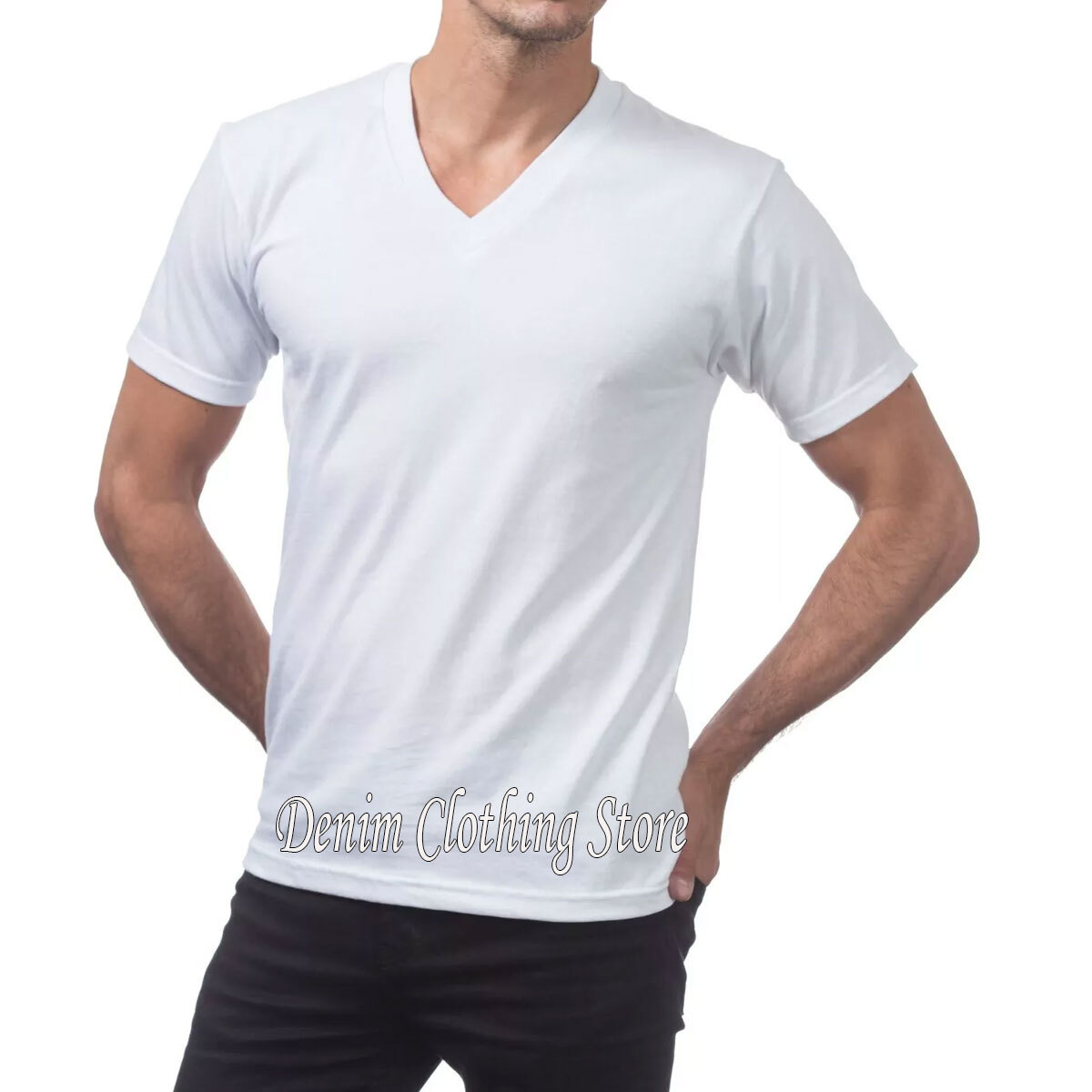 PRO CLUB V NECK T SHIRTS PLAIN MENS COMFORT SHIRT SHORT SLEEVE BIG AND TALL
