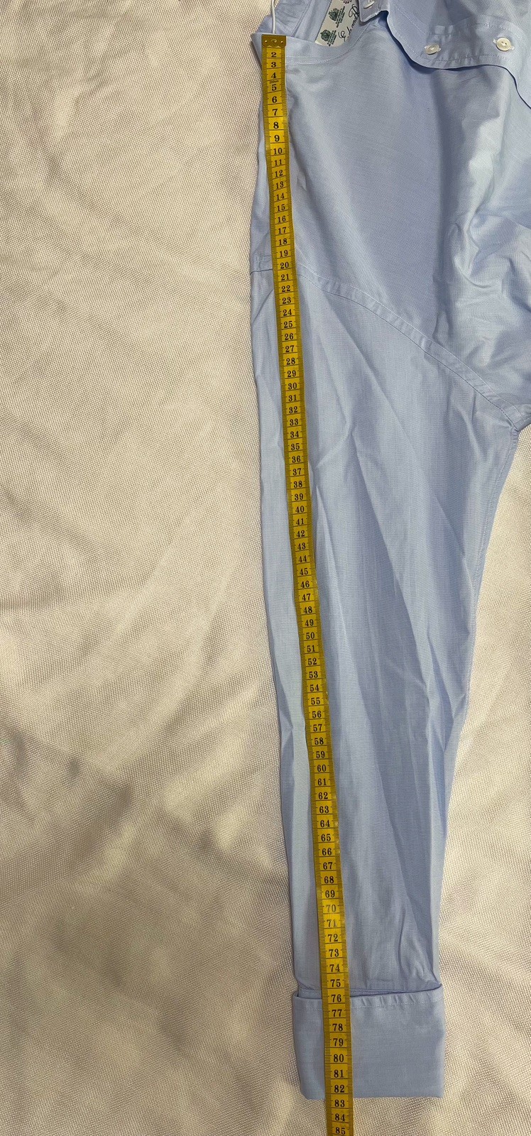 Ede & Ravenscroft Grandad Collar Shirt 15.5 39 Light Blue Cotton Royal Warrants